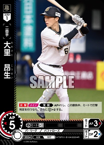 大里 昂生(オリックス・バファローズ) 【TBP01-B16R】